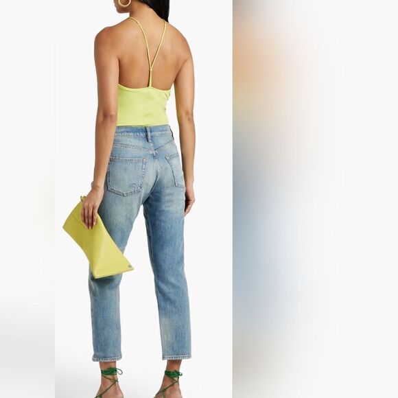 NWT Frame Delicate Knot Bodysuit in Flash Lime - Picture 3 of 10